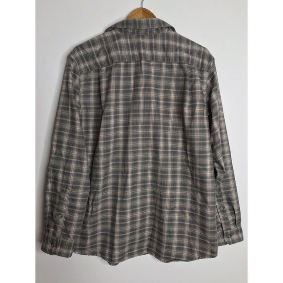 Eddie Bauer Men's Large Gray Plaid Long Sleeve Button Shirt - Picture 6 of 7